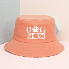 Solid Cotton Dog Mom Bucket Hat Lightweight Sunshade Fisherman Cap