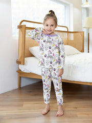 Boys Unicorn Print Pajama Set Family Outfit Round Neck Long Sleeve Top & Pants