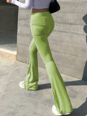 High Waist Flared Leg Pants for Women