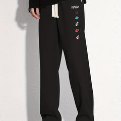 Space Theme Cotton Sweatpants Men's Casual Loose Fit Pants