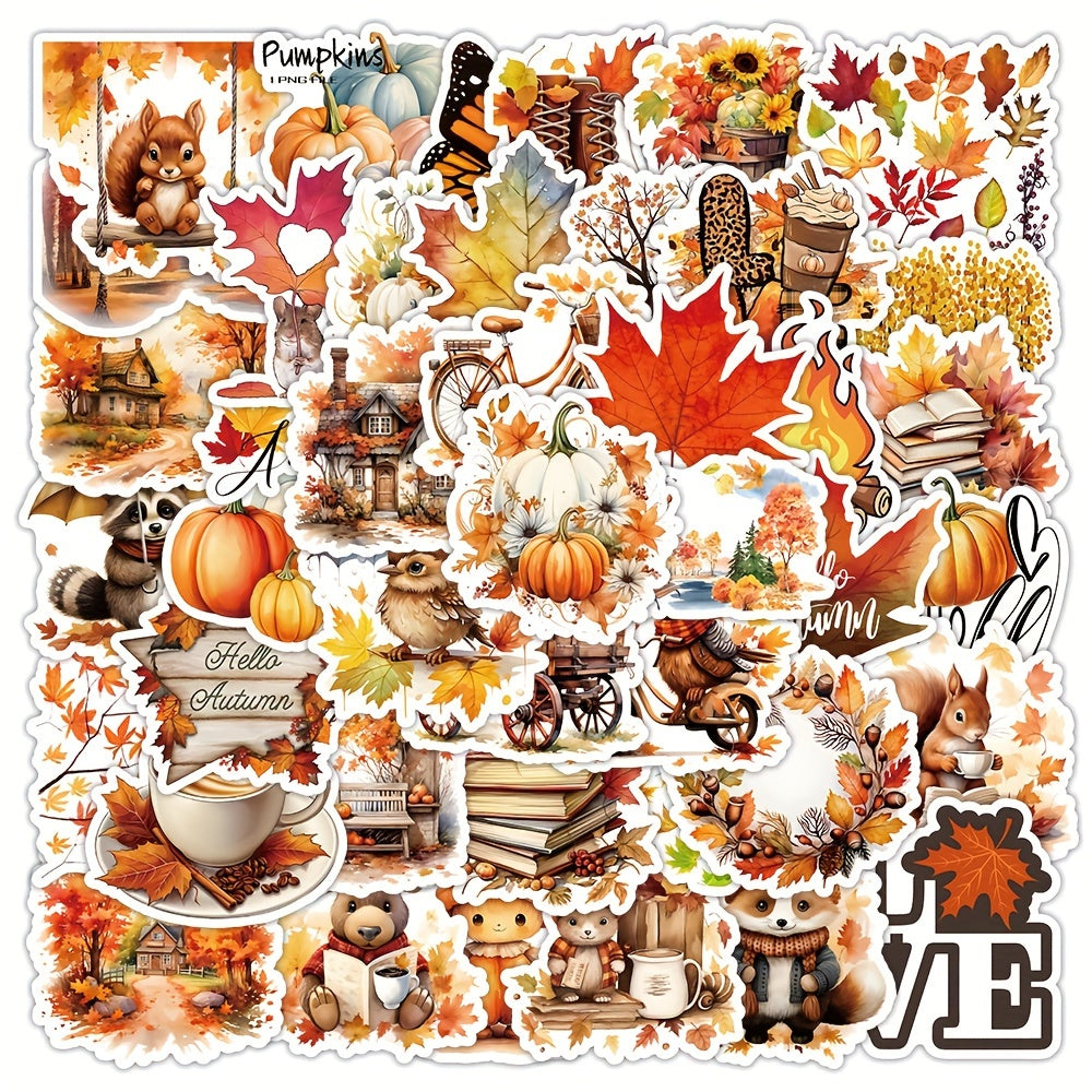 50pcs Autumn Landscape Graffiti Stickers for Laptop Helmet Water Cup