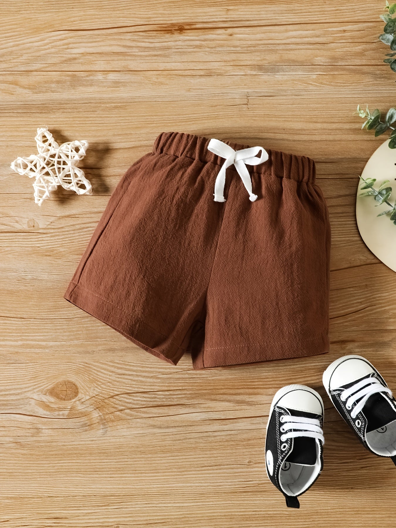 2pcs Baby Boys Short Sleeve Shirt & Shorts Set