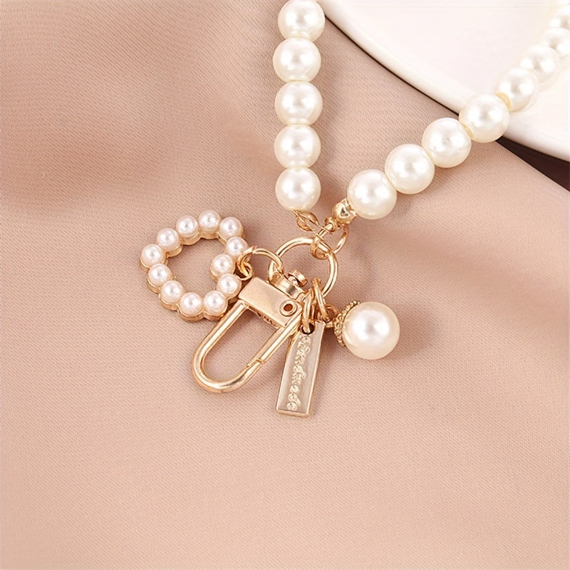 Faux Pearl Bracelet Heart & Shell Purse Accessories for Women