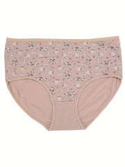 3 Pack Plus Size Boho Panties Set Women's Plus Soft Ditsy Floral Print