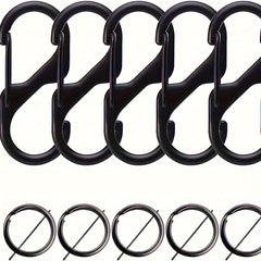 5pcs S Carabiner Clip Snap Hooks For Keychain Fishing Camping Outdoor Sports
