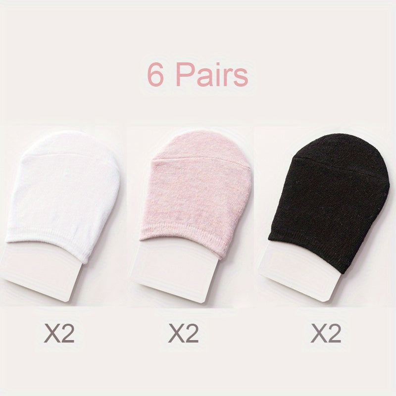 6 Pairs Solid Forefoot Socks for High Heeled Shoes Women's Stockings