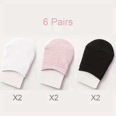 6 Pairs Solid Forefoot Socks for High Heeled Shoes Women's Stockings