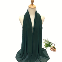 Casual Chiffon Scarf Solid Hijab Thin Breathable Shawl Outdoor Windproof