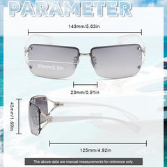 Y2K Sunglasses Women Rimless Rectangle Sun Glasses Shades