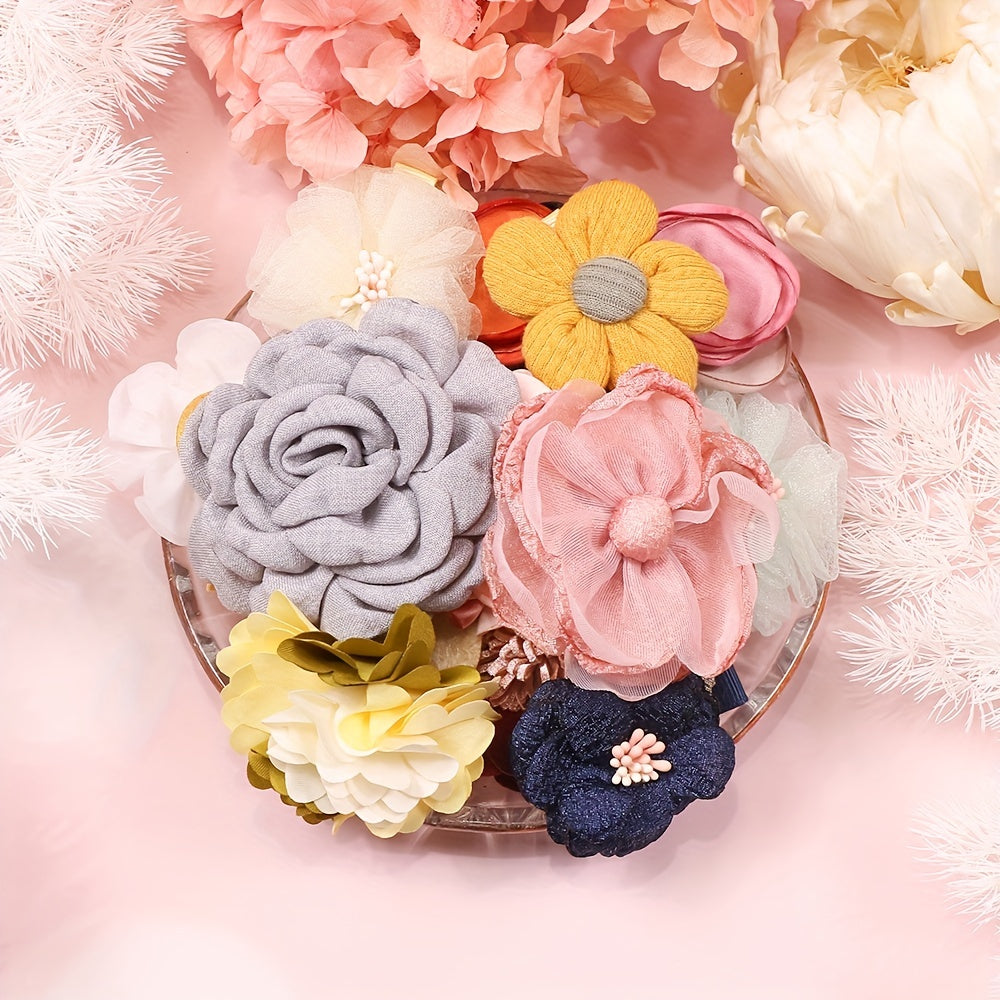 15pcs Chiffon Flower Hairpin Hair Accessories Girls Birthday Gift