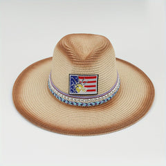 Western Cowboy Straw Hat Spring Summer Top Hat Mens Straw Hat