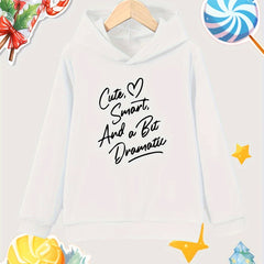 Dramatic Print Girls Cotton Pullover Hooded Sweatshirt
