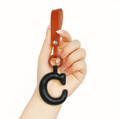 Creative English Letter Keychain PU Leather Pendant Bag Ornament