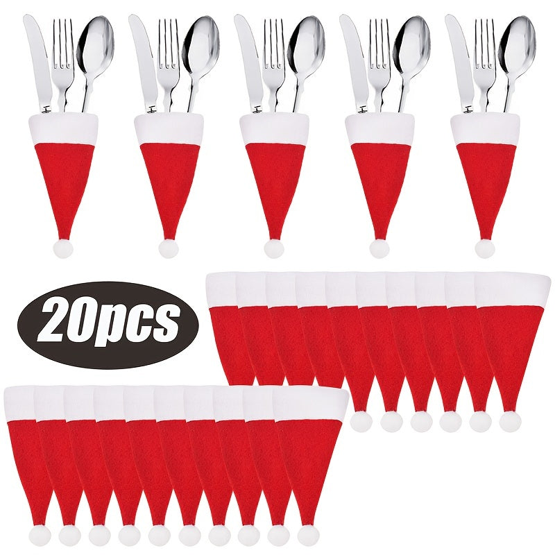 5pcs Christmas Tableware Holder Bag Xmas Decor