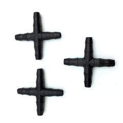 30pcs 1/4'' 4 Way Micro Hose Drip Irrigation Cross Joint Connectors