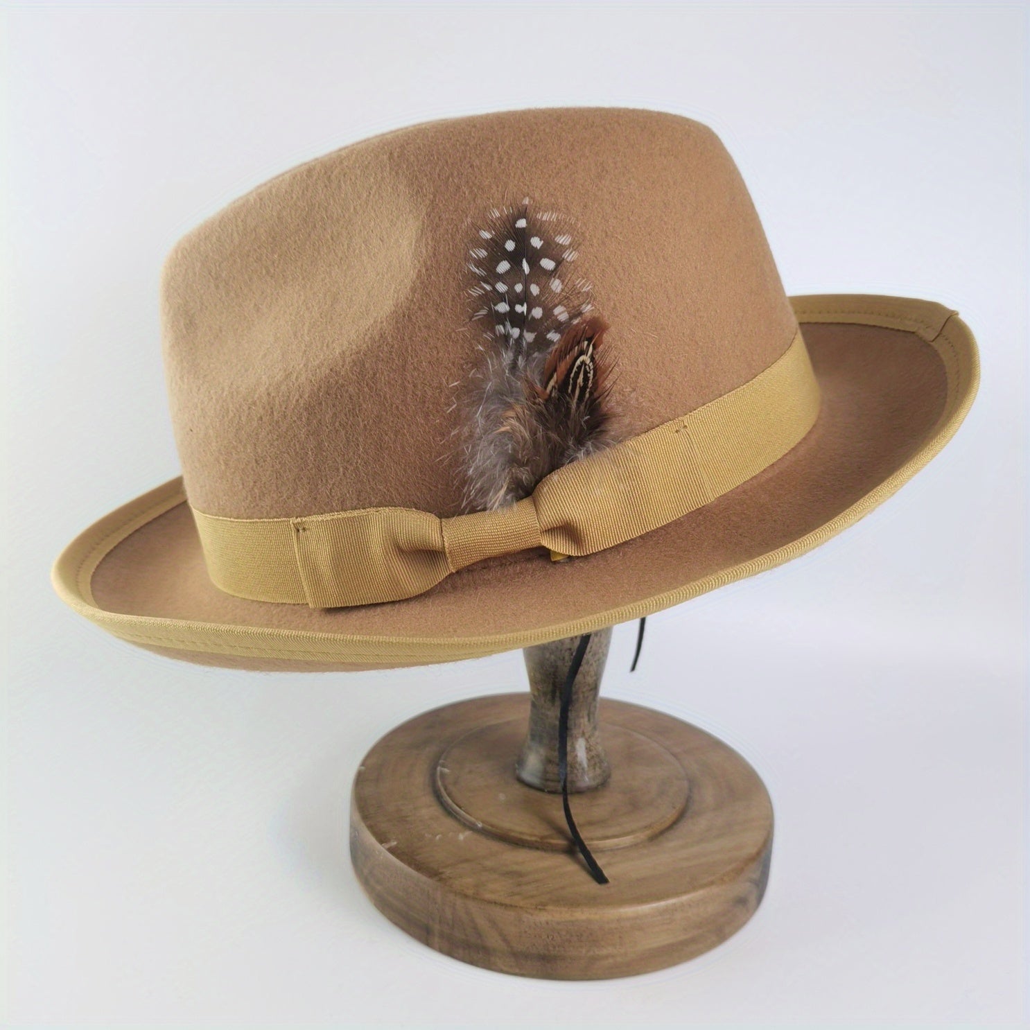 British Tweed Hat Mens Autumn Winter Retro French Hat Flat Brim Jazz Hat