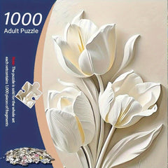 3D Relief Tulip Puzzle Large Frameless Cardboard Jigsaw for Adults