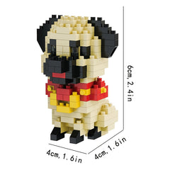 Cartoon Dogs Building Blocks Mini Animals Bull Terrier Siberian Husky
