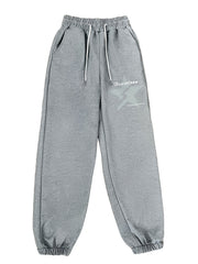Men s Vintage Star Pattern Print All match Drawstring Sweatpants
