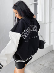 Women's Winter Coat Baseball Sweat Jacket Loose Fit