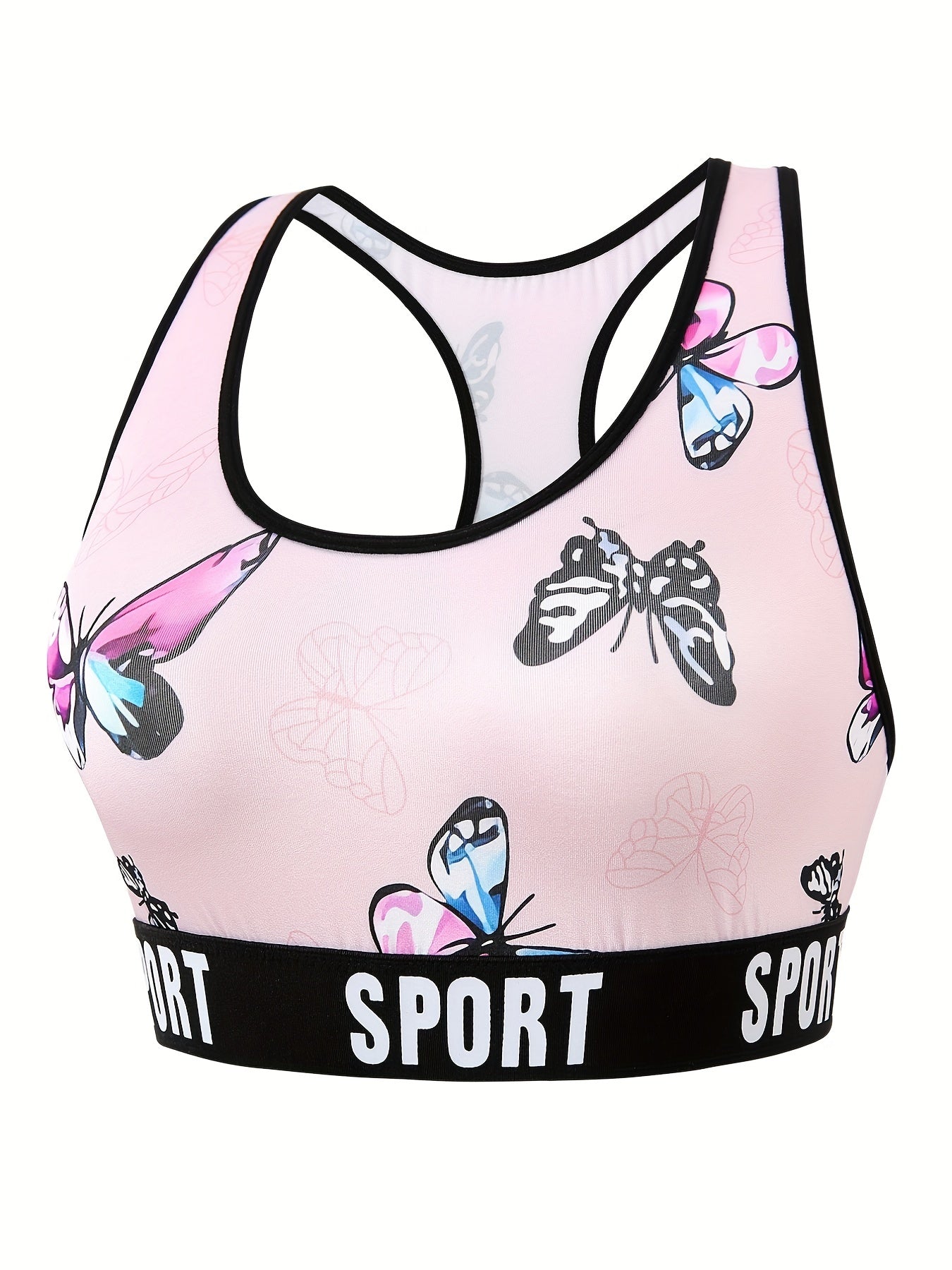 Butterfly Print Racer Back Tank Bra