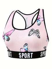 Butterfly Print Racer Back Tank Bra
