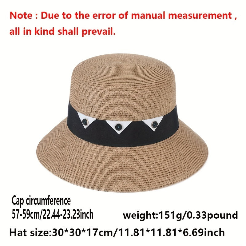 Stylish Straw Sun Hat UV Protection Breathable