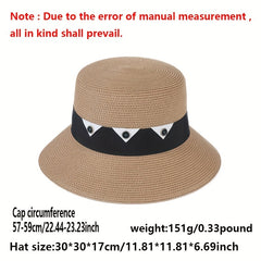 Stylish Straw Sun Hat UV Protection Breathable
