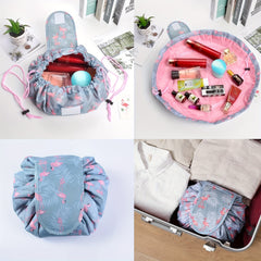 Lazy Drawstring Cosmetic Pouch Bag Portable Makeup Toiletry Kit Organizer