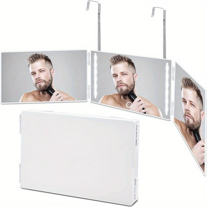 360 Degree Trifold Haircut Mirror for Hair Cutting Shaving Grooming