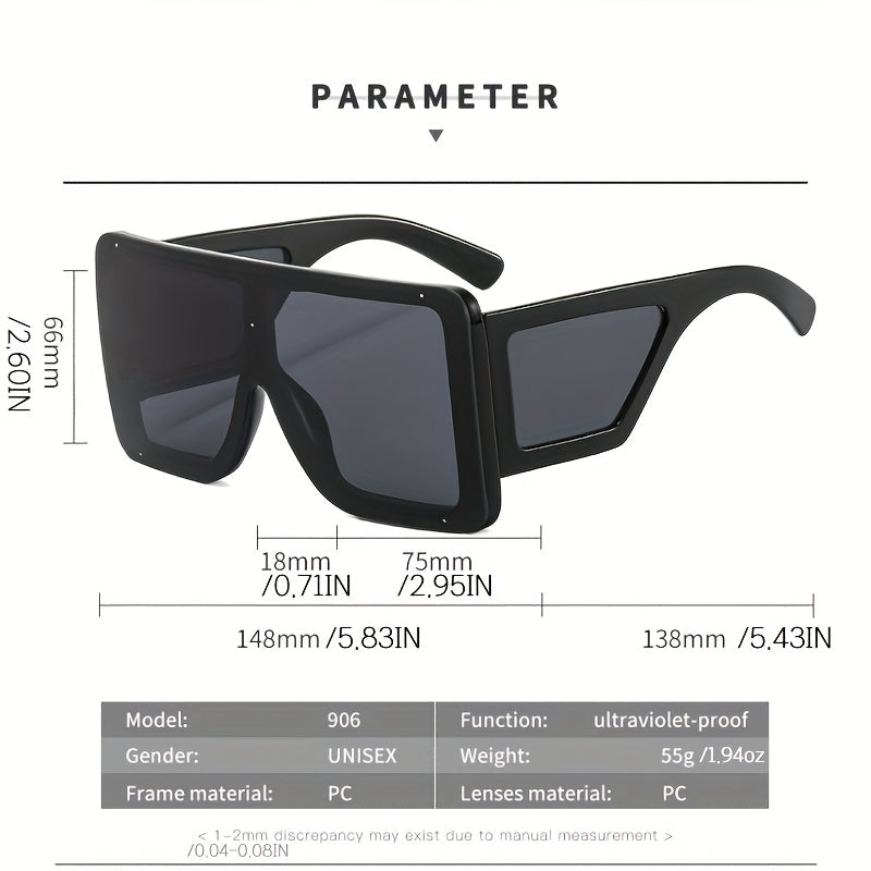Oversized Gradient Lens Sunglasses Polarized UV400 Shield Glasses