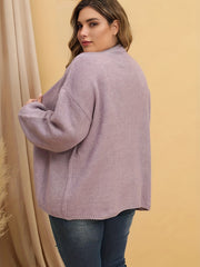 Casual Cardigan Women's Plus Solid Long Sleeve Open Front
