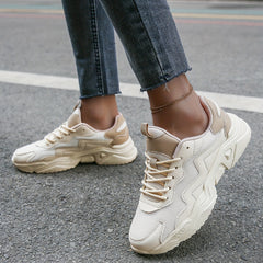 Women's Mesh Chunky Sneakers Breathable Low Top Running Sports Shoes
