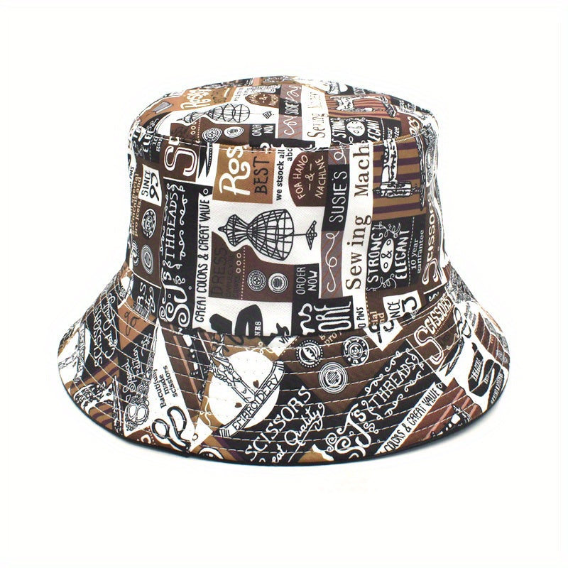 Hip Hop Graffiti Bucket Hat Reversible Lightweight Fisherman Cap