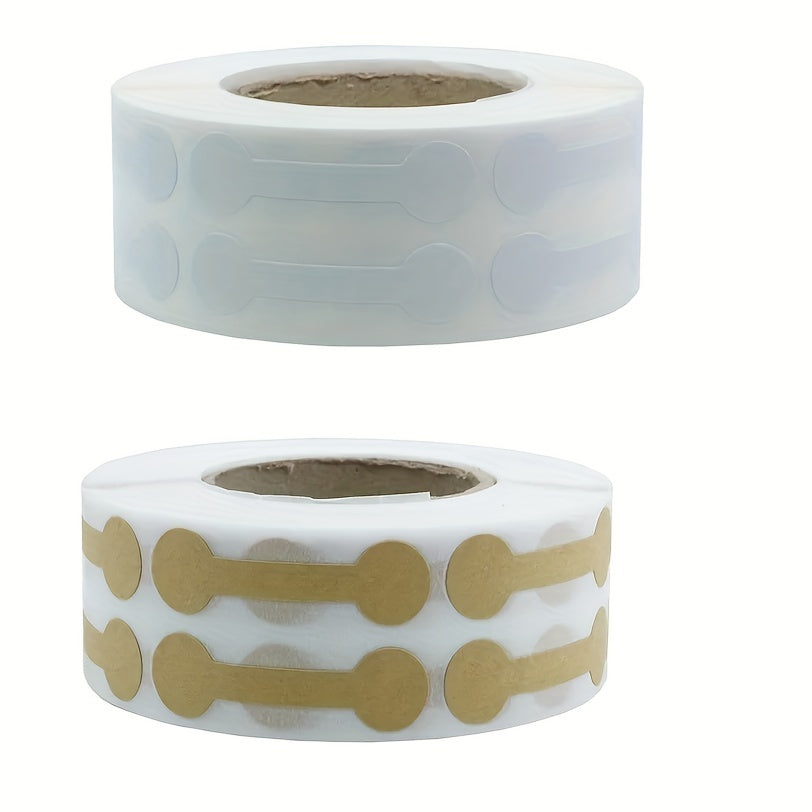 500pcs Roll Brown & Tag Stickers Jewelry Round Barbell Labels Dumbbell Labels