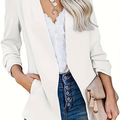 Solid Blazer Long Sleeve Work Office Outerwear Women's Clothing