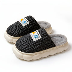 Men's Warm Fleece Cozy Non slip Platform Slippers