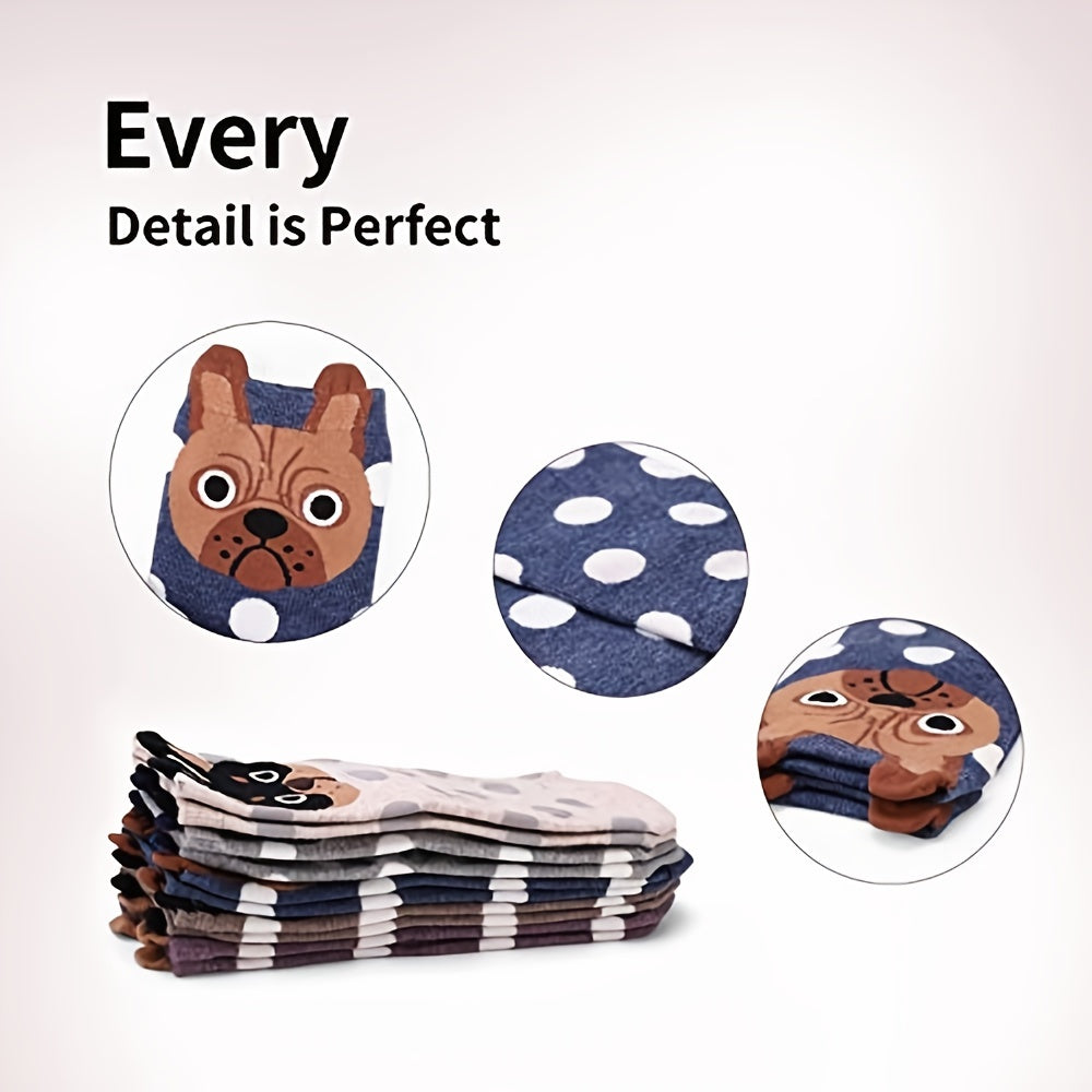 5 Pairs Women's Dog Novelty Crew Socks Funny Christmas Gift
