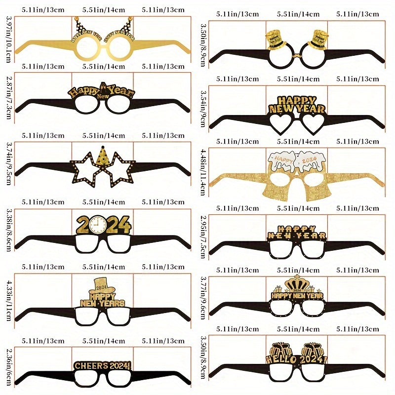 6pcs Funny Photo Glasses Paper Glasses Year Party Decoration