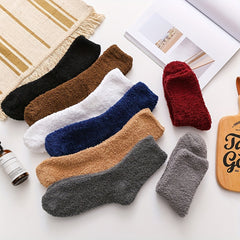 Winter Fleece Socks Men's Women's Warm Solid Soft Floor Socks
