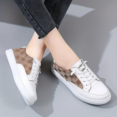 Women's Plaid Soft Sole Comfort Flat Shoes Breathable Walking Shoes