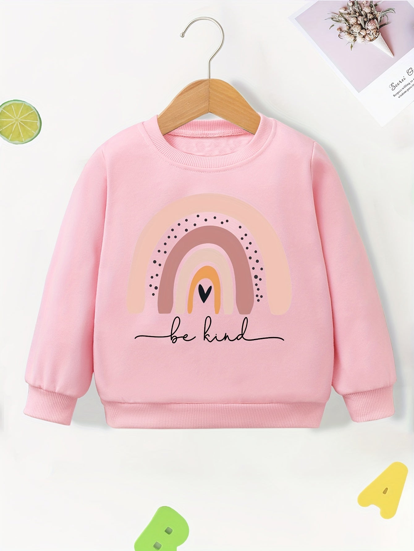 Girls Rainbow be Kind Print Sweatshirt
