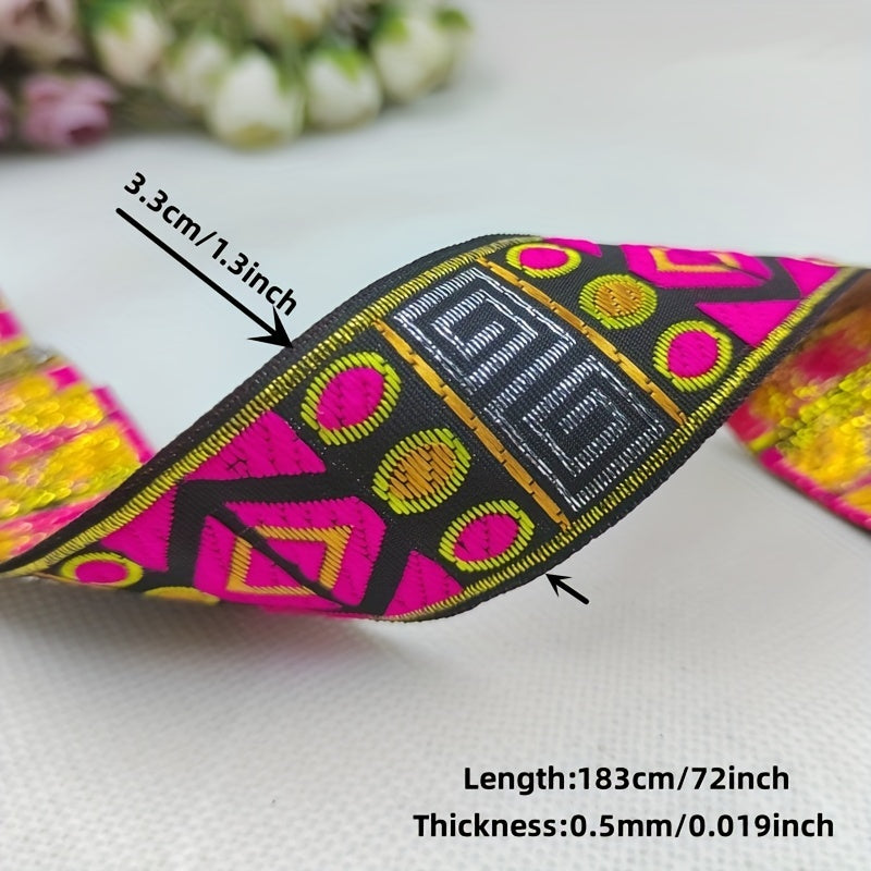 Vintage Jacquard Ribbon Embroidered Lace 2 Yards x 3 1/3inch