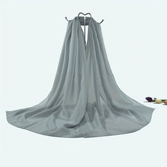 Solid Chiffon Scarf Casual Breathable Shawl Women Head Wrap