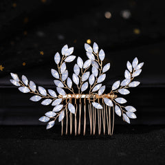 Boho Bridal Hair Comb Faux Pearl Rhinestone Hair Piece