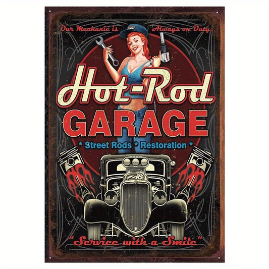 Vintage Hot Rod Garage Pistons Tin Sign 30x20 cm