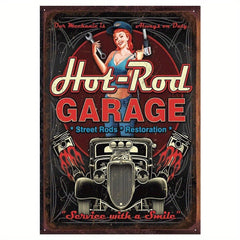 Vintage Hot Rod Garage Pistons Tin Sign 30x20 cm