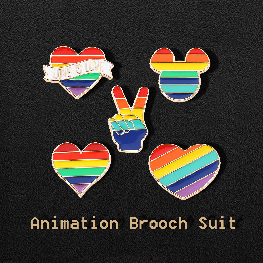 Rainbow Enamel Pin Set for Clothes and Bags