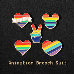 Rainbow Enamel Pin Set for Clothes and Bags