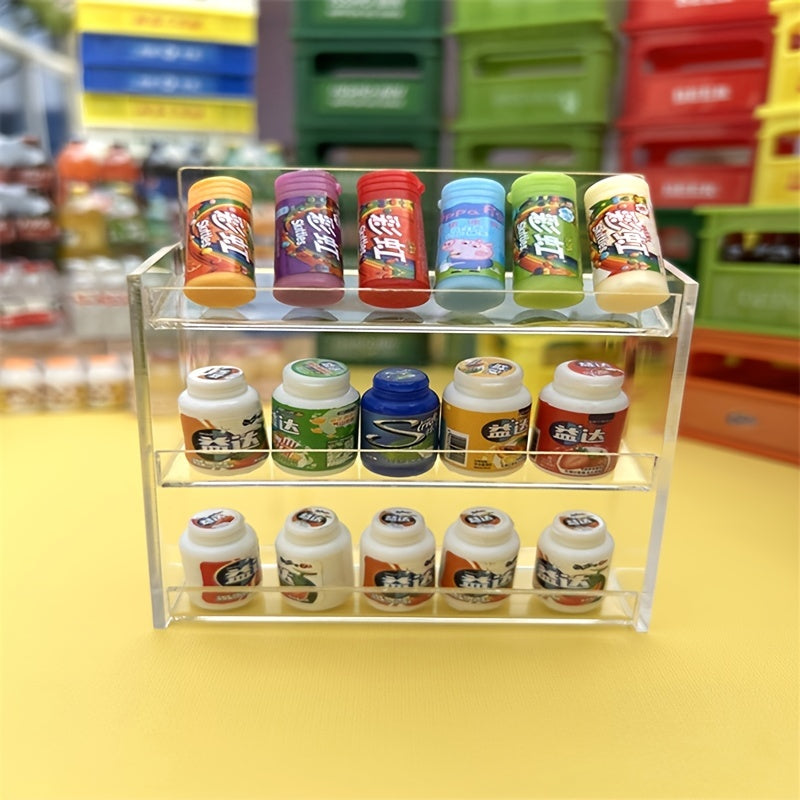 Mini Doll House Supermarket Kitchen Bathroom Shelf Model